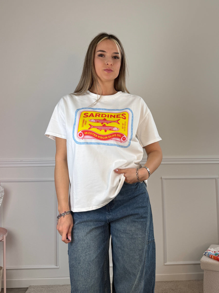 T-shirt oversize con stampa SARDINE