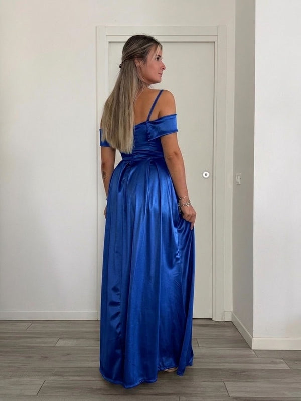 Vestito lungo in raso ELETTRA