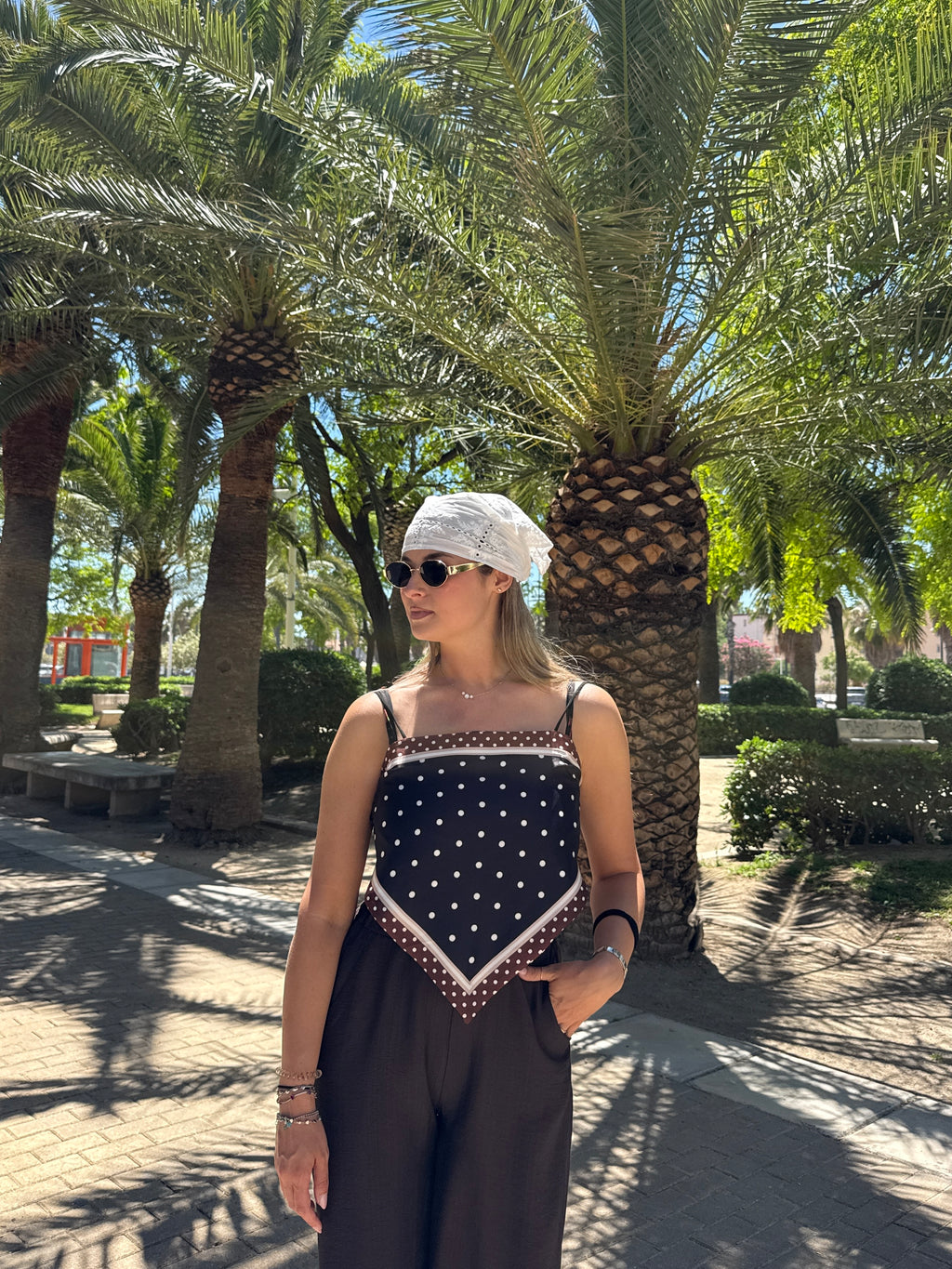 Top bandana a pois DOMINO - Follie by Alice