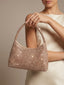 Borsa a mano con strass gioiello oro