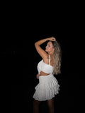 Top a fascia smockato con punta asimmetrica a bandana