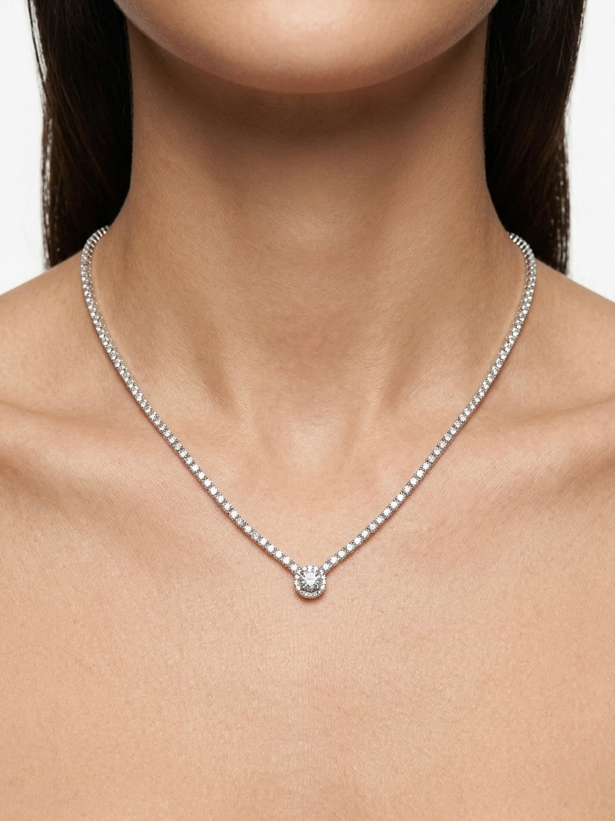 Collana argento tennis con punto luce Immagine principale del prodotto