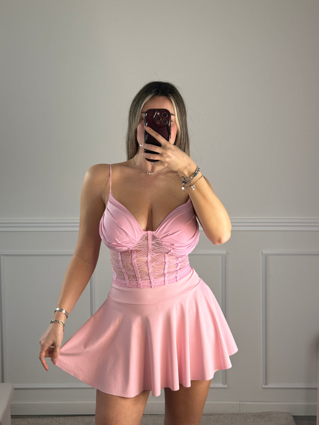 Top bustier in pizzo con scollo a cuore LARA