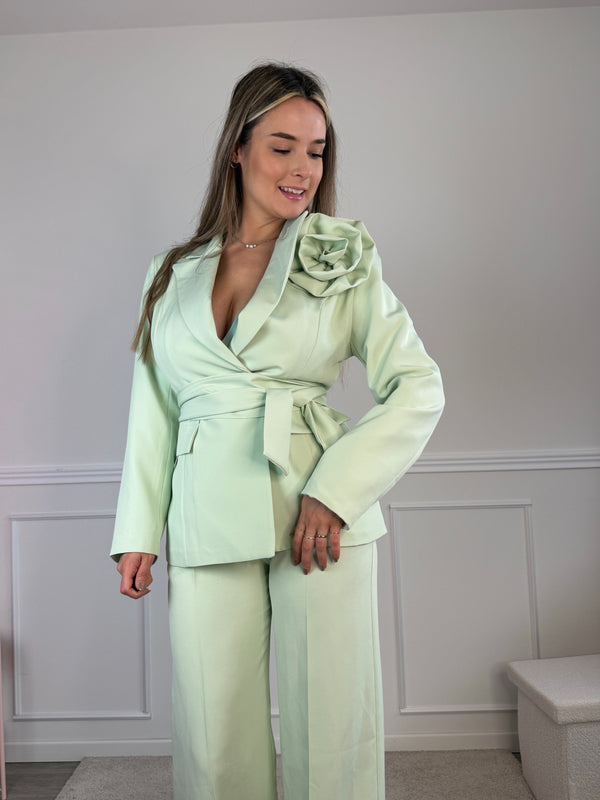 Giacca blazer con spilla a rosa COUTURE