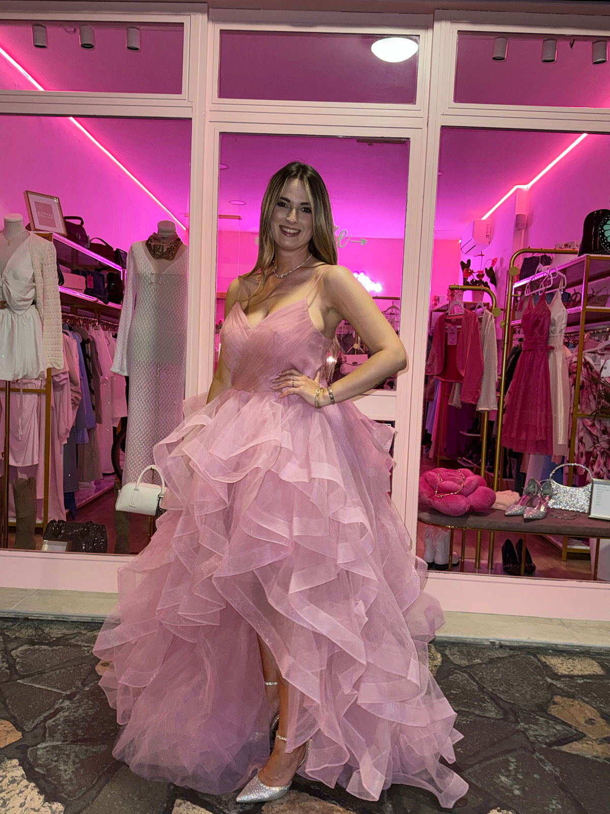 Abito lungo in tulle BLUSH - Follie by Alice