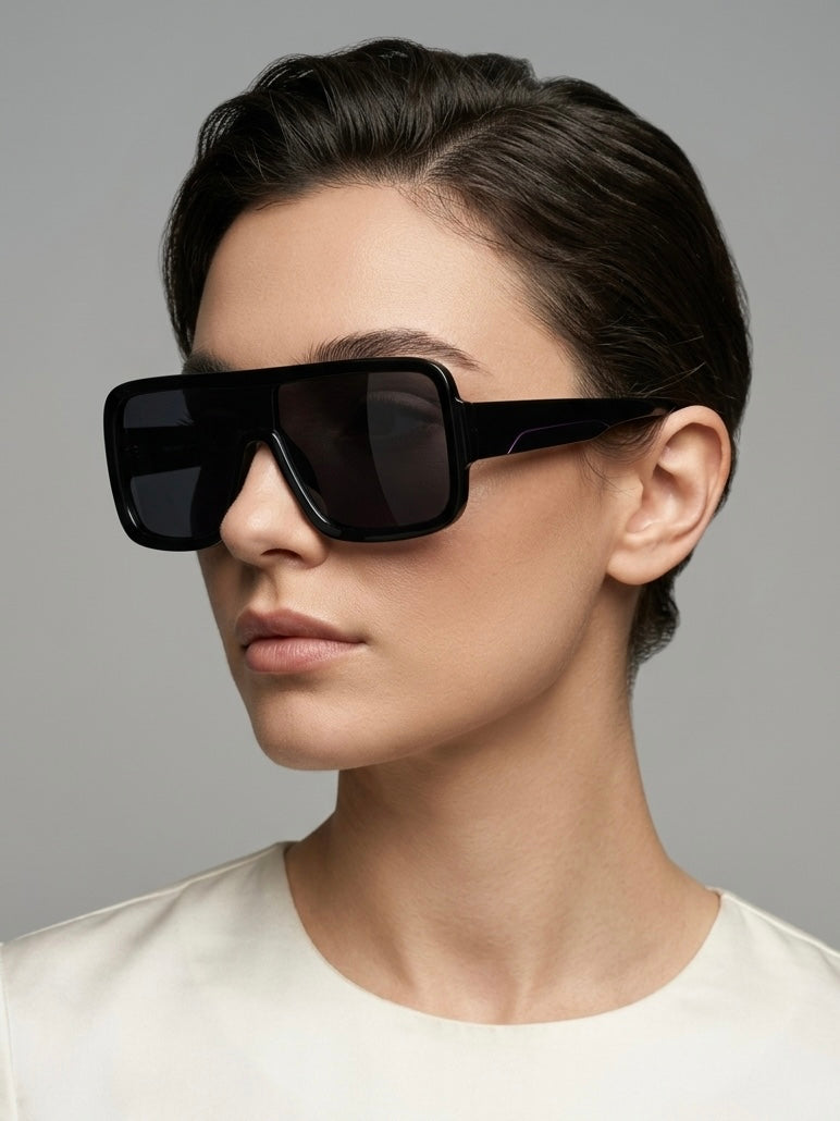 Occhiali da sole neri squadrati