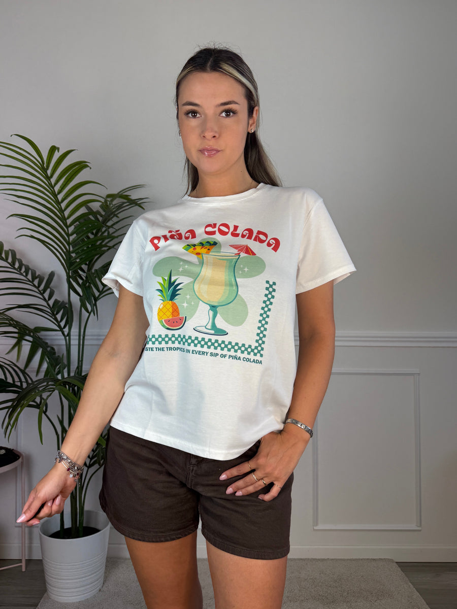 T-shirt con stampa PIÑA COLADA