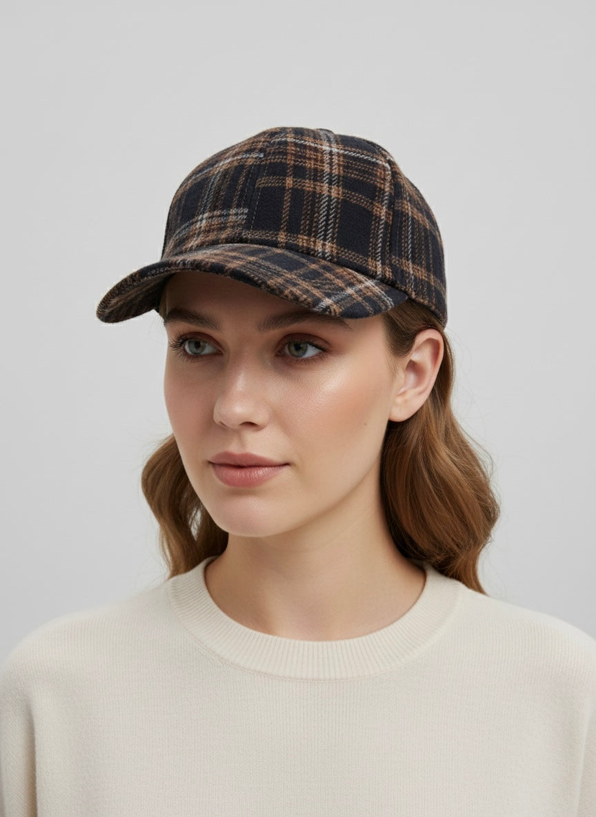 Berretto a quadri con frontino