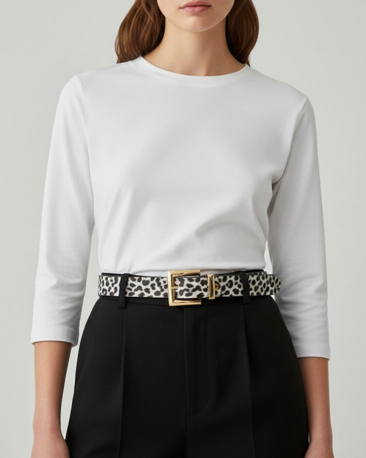 Cintura animalier con fibbia oro