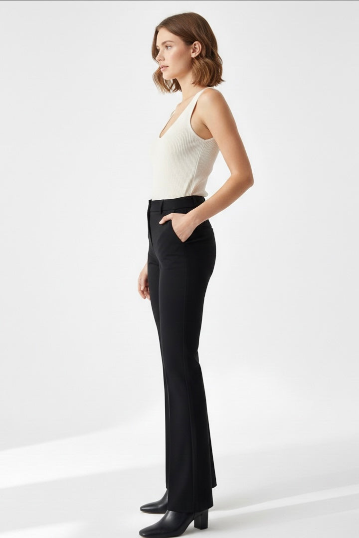 Pantaloni da completo a campana con pinces