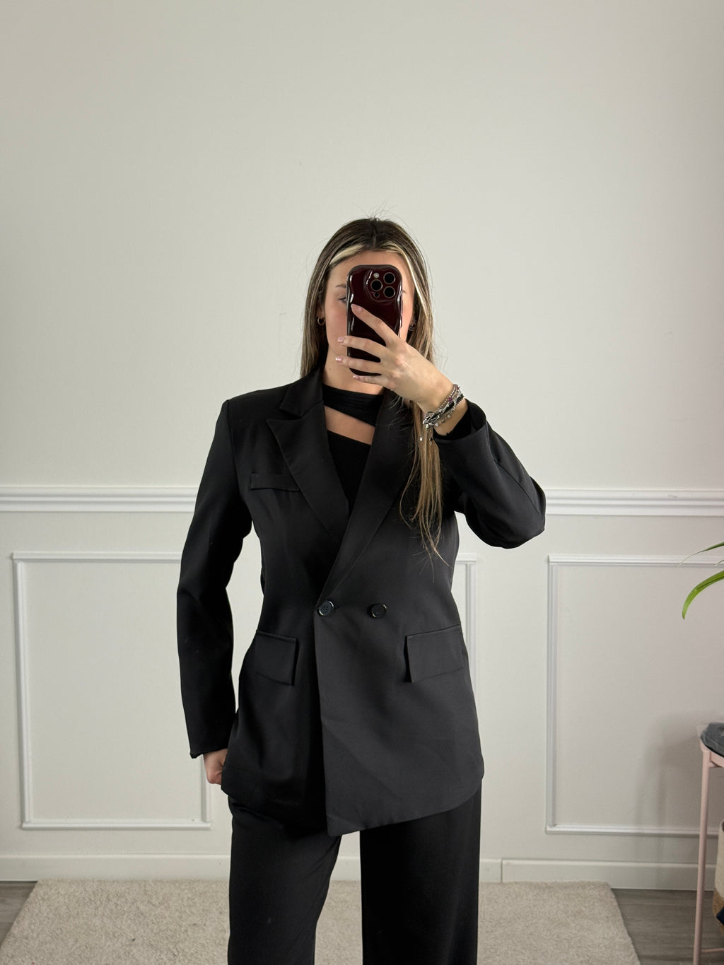 Giacca blazer doppiopetto IVORY