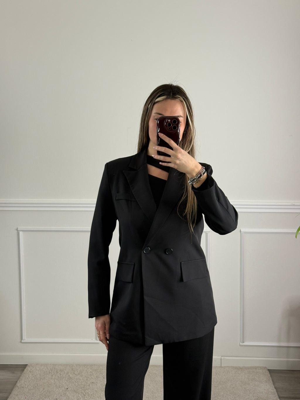 Giacca blazer doppiopetto IVORY