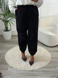 Pantaloni cargo oversize con coulisse in vita
