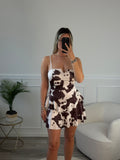 Vestitino a balze Cow Print
