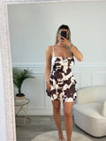 Vestitino a balze Cow Print