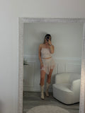 Pantaloncino-gonna in tulle con strass gioiello