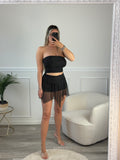 Pantaloncino-gonna in tulle con strass gioiello