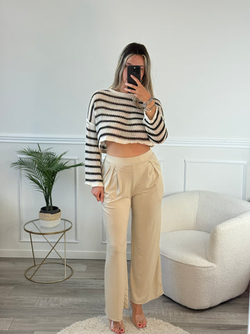 Pantaloni morbidi a palazzo con pinces