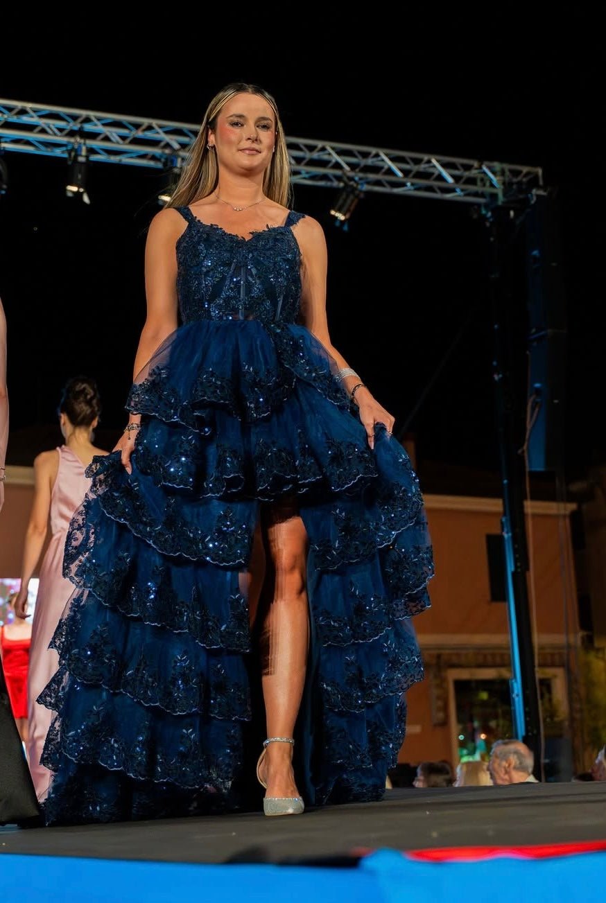 Abito lungo in tulle con paillettes all-over VERSAILLES - Follie by Alice