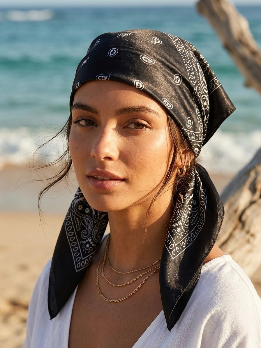 Bandana nera in raso