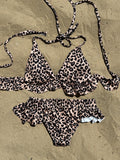 Bikini Slip animalier con volant