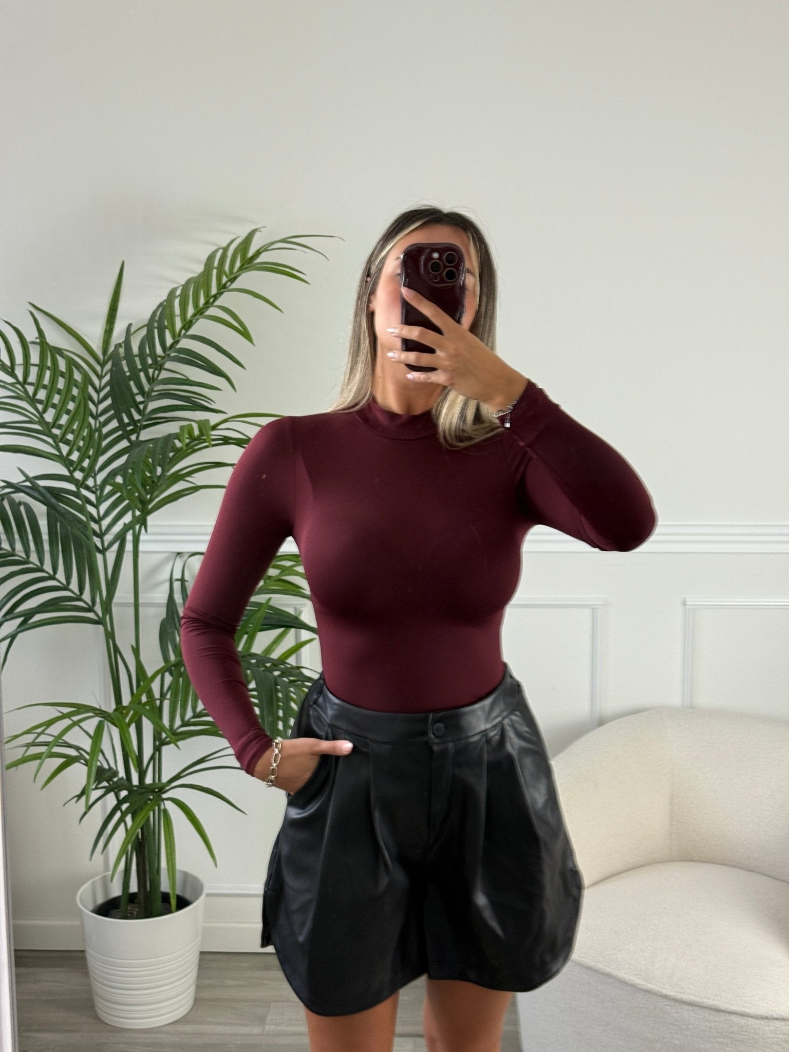 Body a maniche lunghe in satin - Follie by Alice