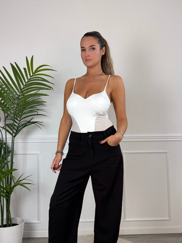 Body a V con pannelli in rete LINEA - Follie by Alice