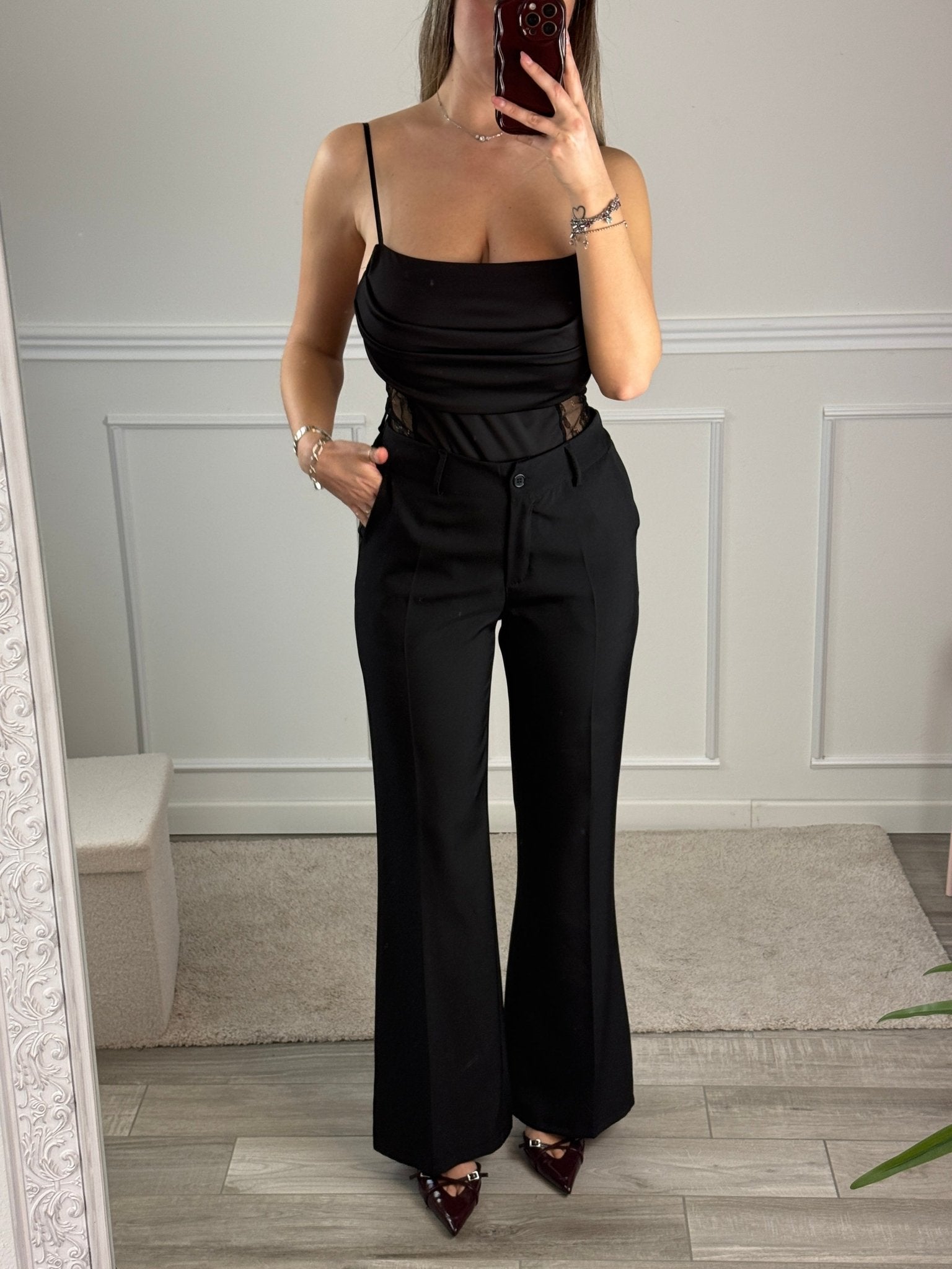 Body con scollo a cappuccio e inserti in pizzo - Follie by Alice