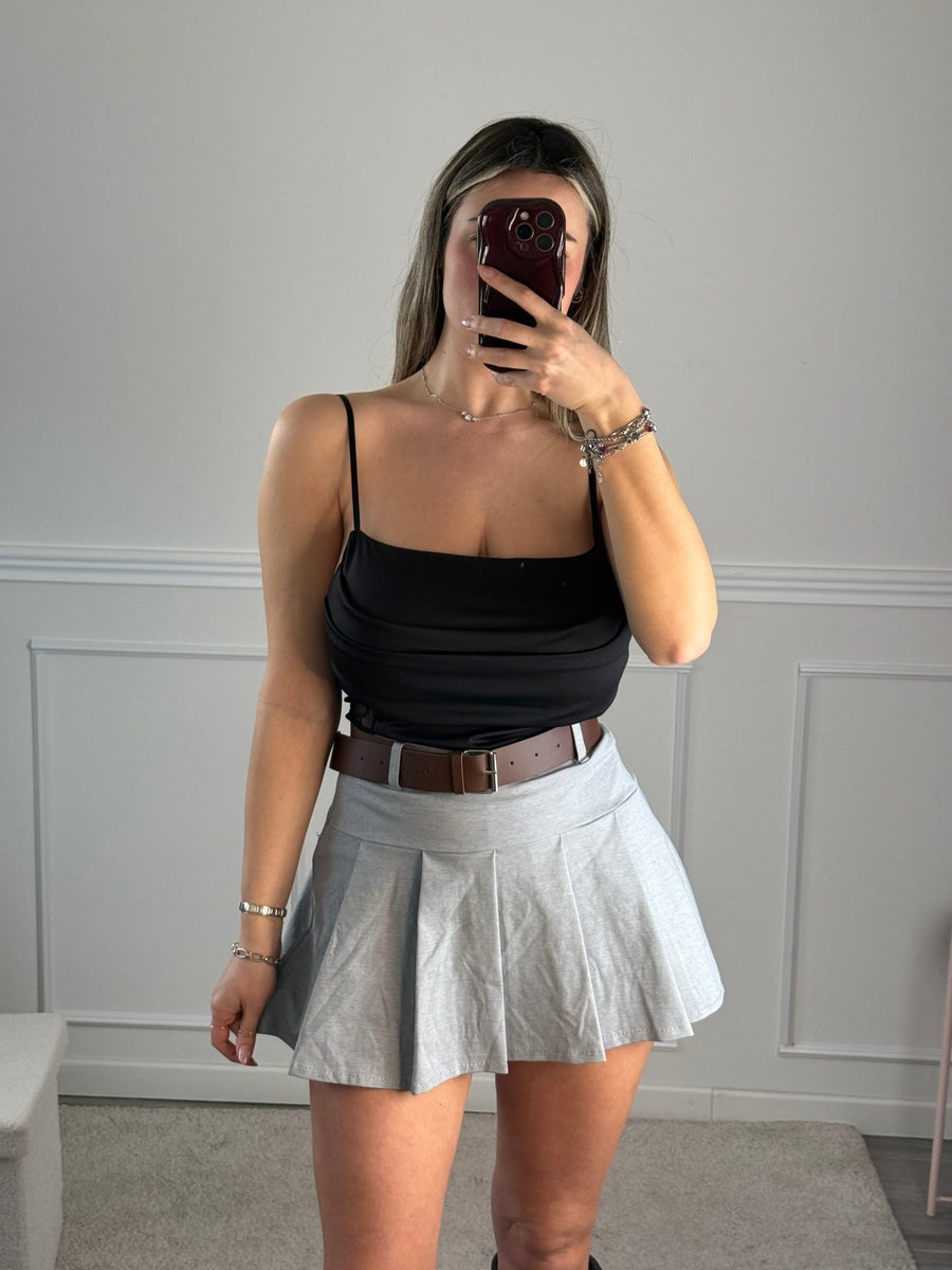 Body con scollo a cappuccio e inserti in pizzo