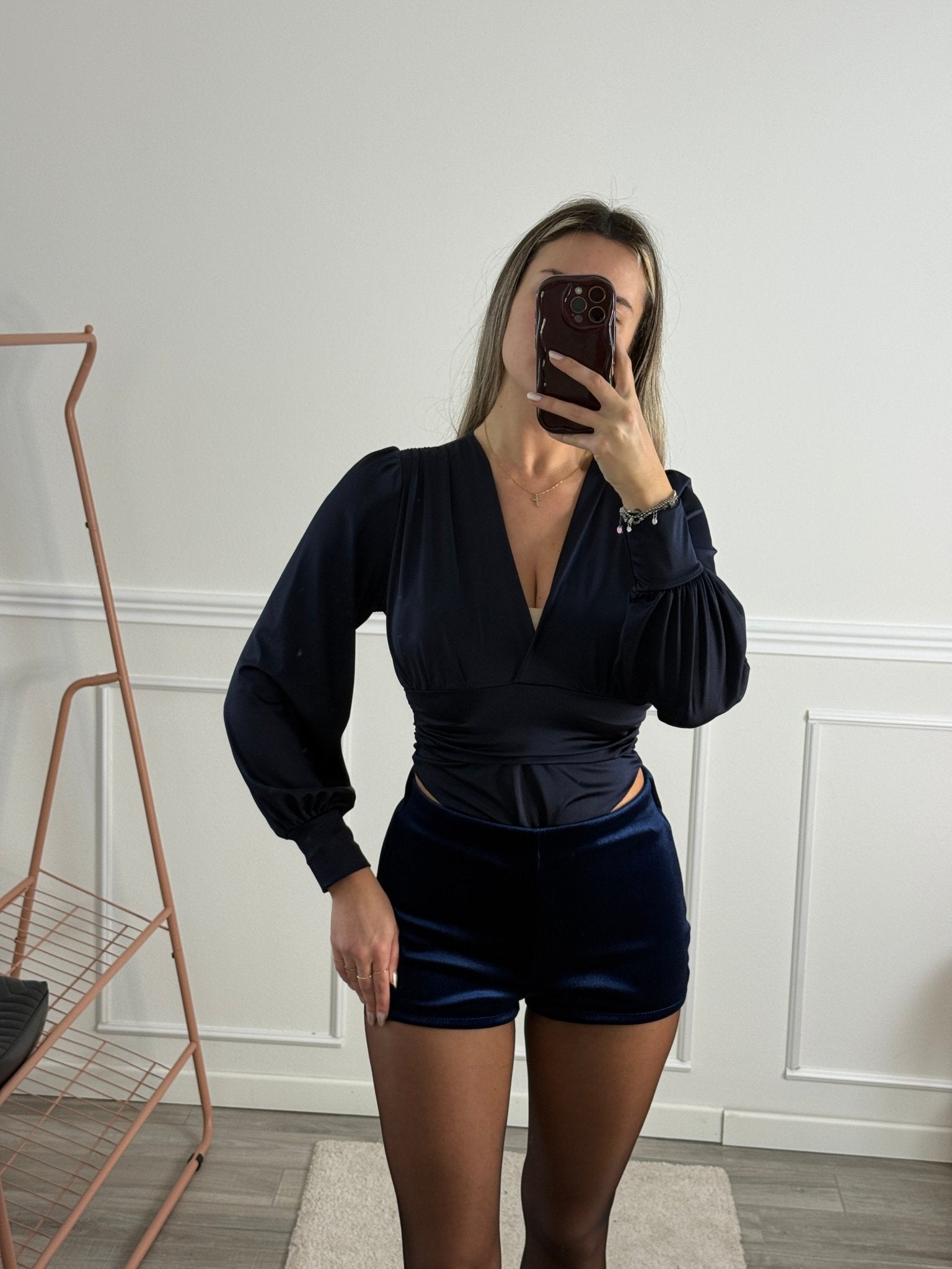 Body in raso satin a maniche lunghe - Follie by Alice