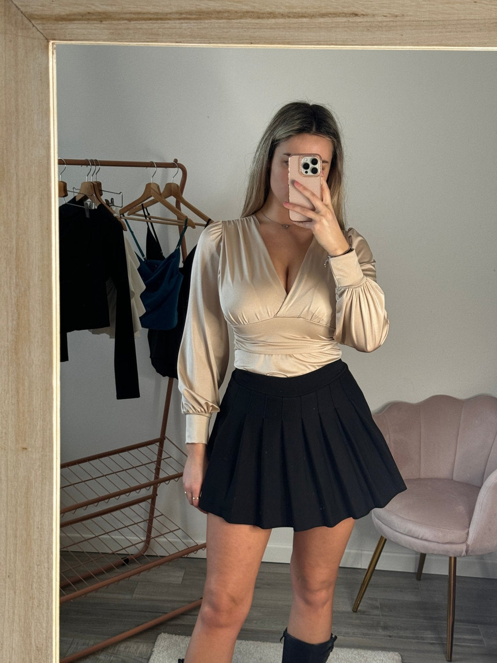 Body in raso satin a maniche lunghe - Follie by Alice