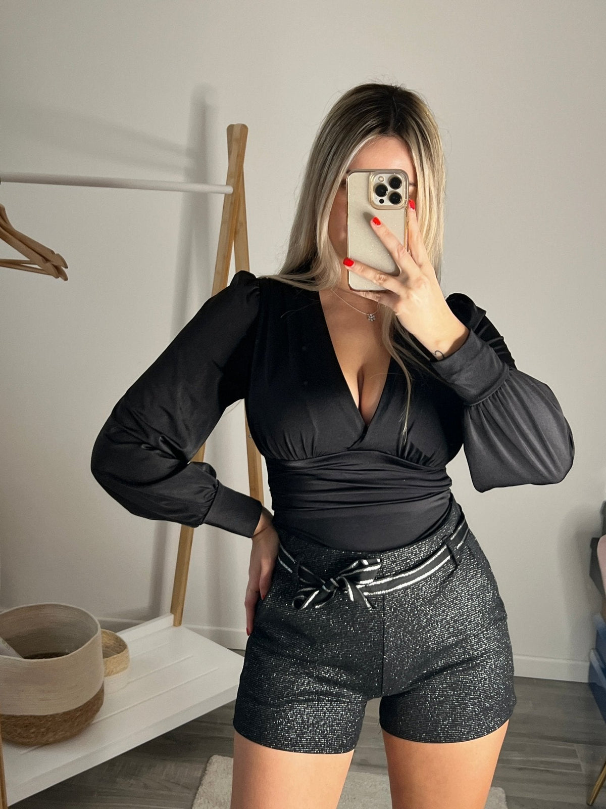 Body in raso satin a maniche lunghe - Follie by Alice