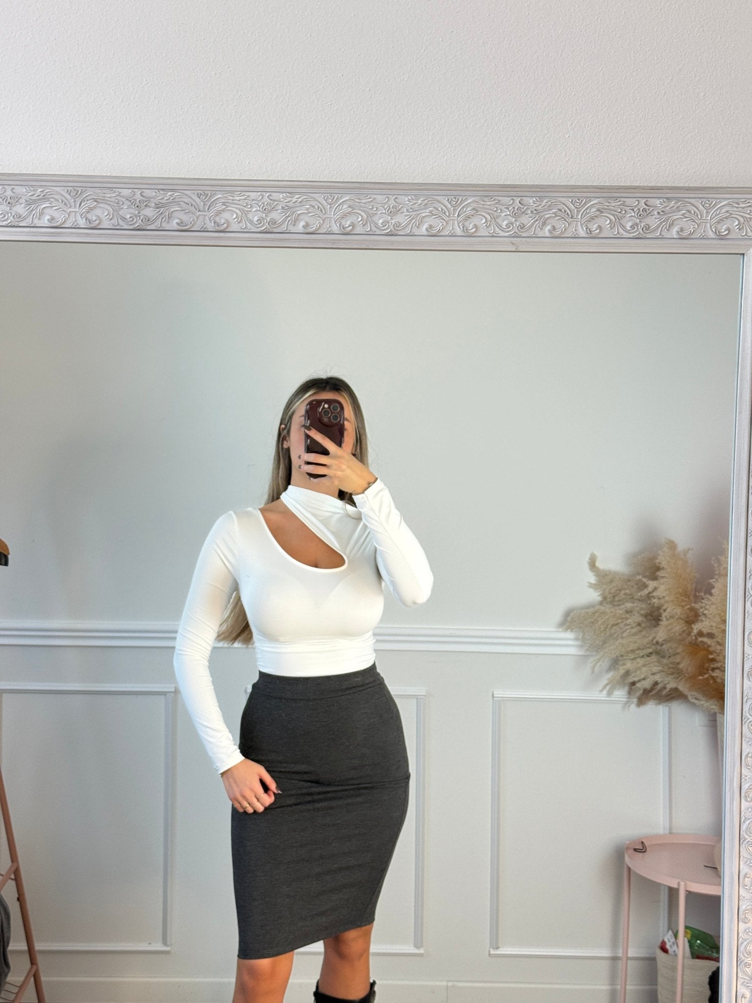 Body satin a maniche lunghe con cut - out - Follie by Alice