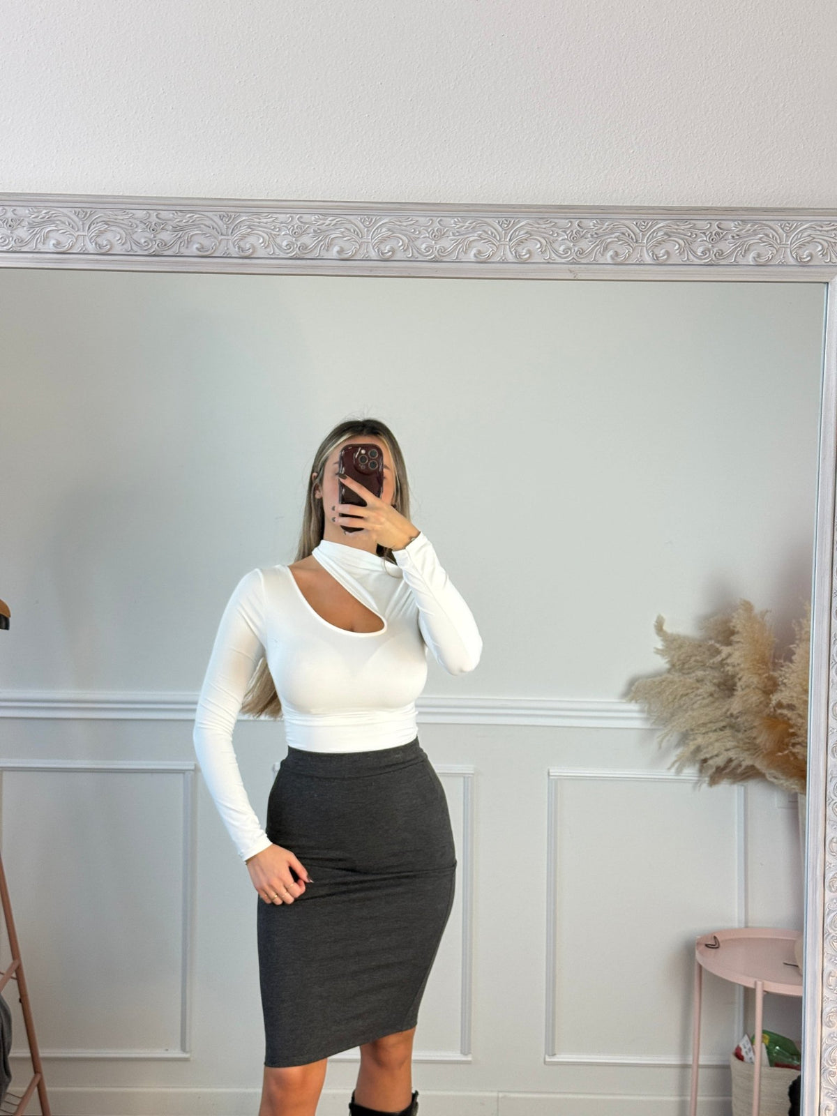 Body satin a maniche lunghe con cut - out - Follie by Alice