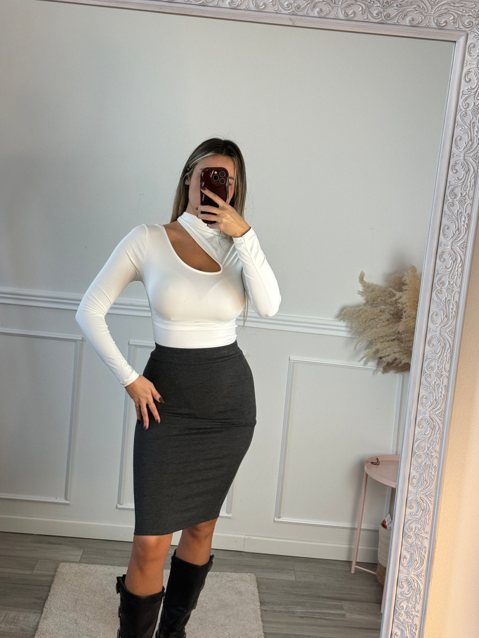 Body satin a maniche lunghe con cut - out - Follie by Alice