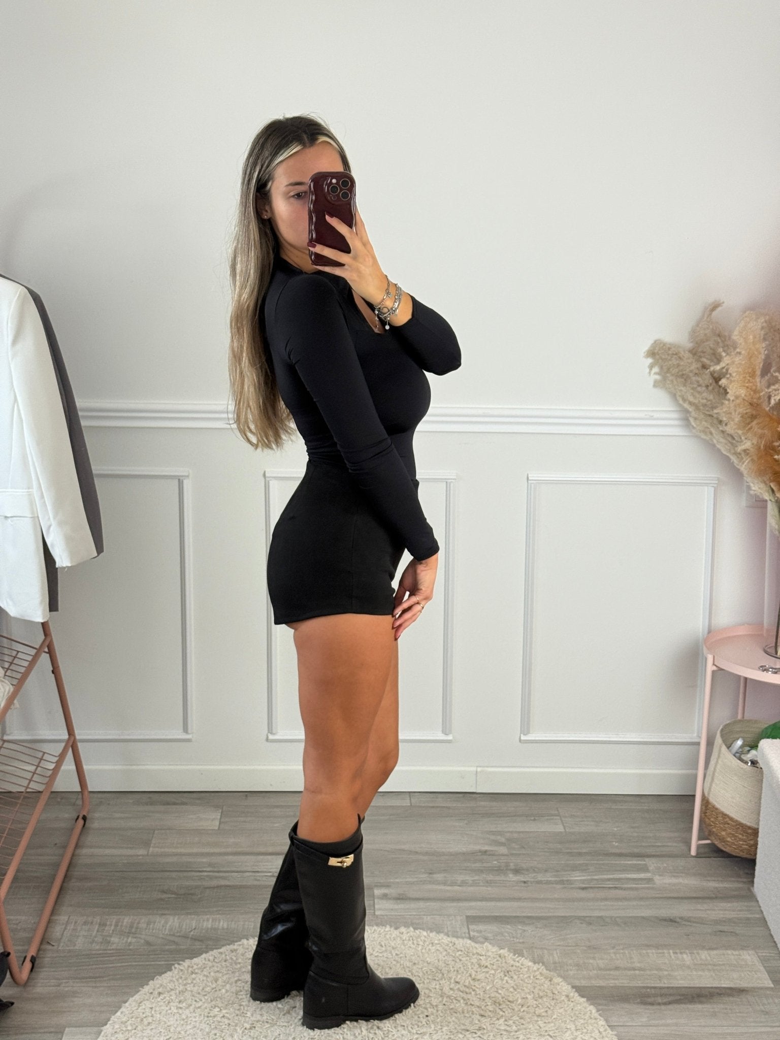 Body satin a maniche lunghe con cut - out - Follie by Alice