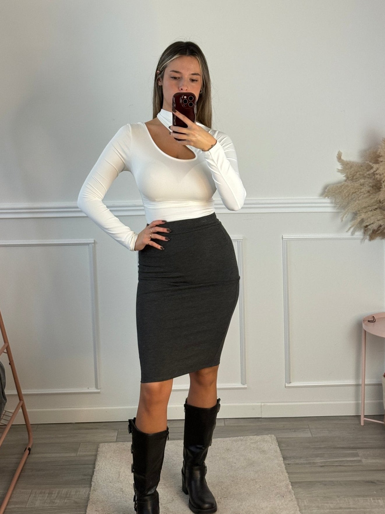 Body satin a maniche lunghe con cut - out - Follie by Alice