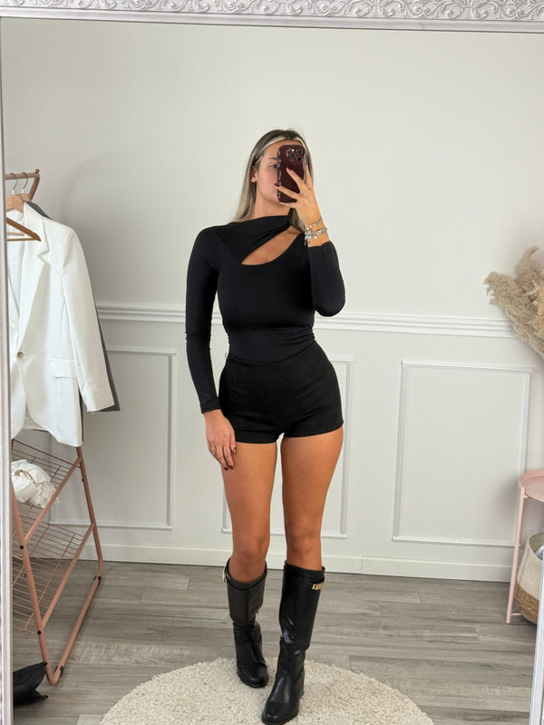 Body satin a maniche lunghe con cut - out - Follie by Alice