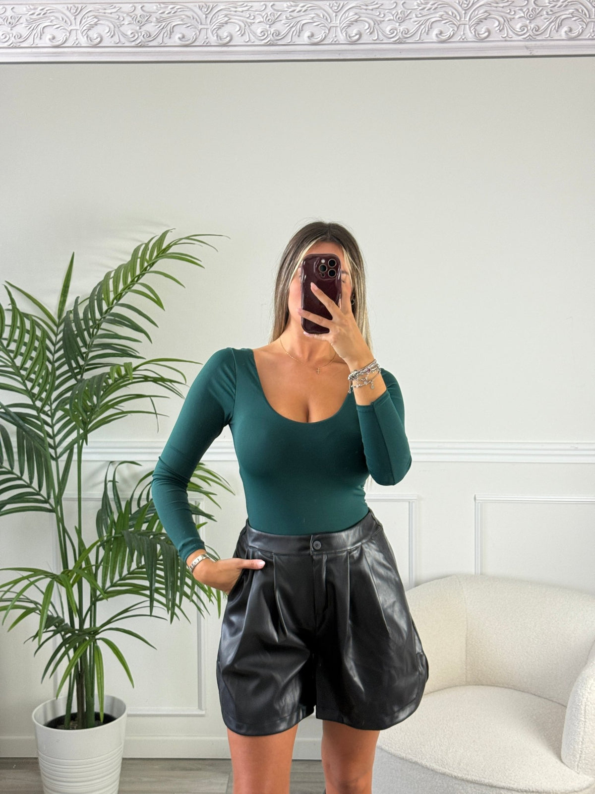 Body satin a maniche lunghe - Follie by Alice