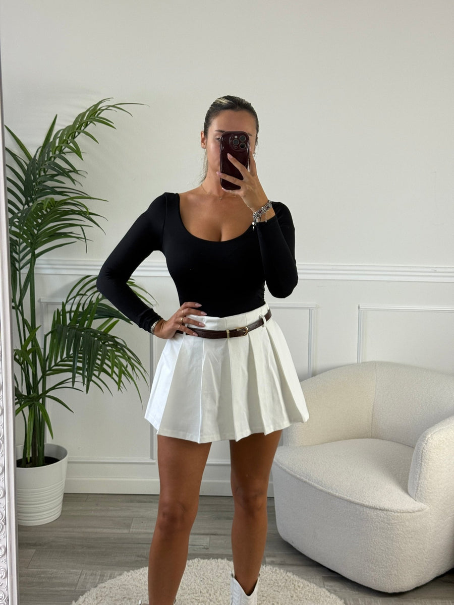 Body satin a maniche lunghe