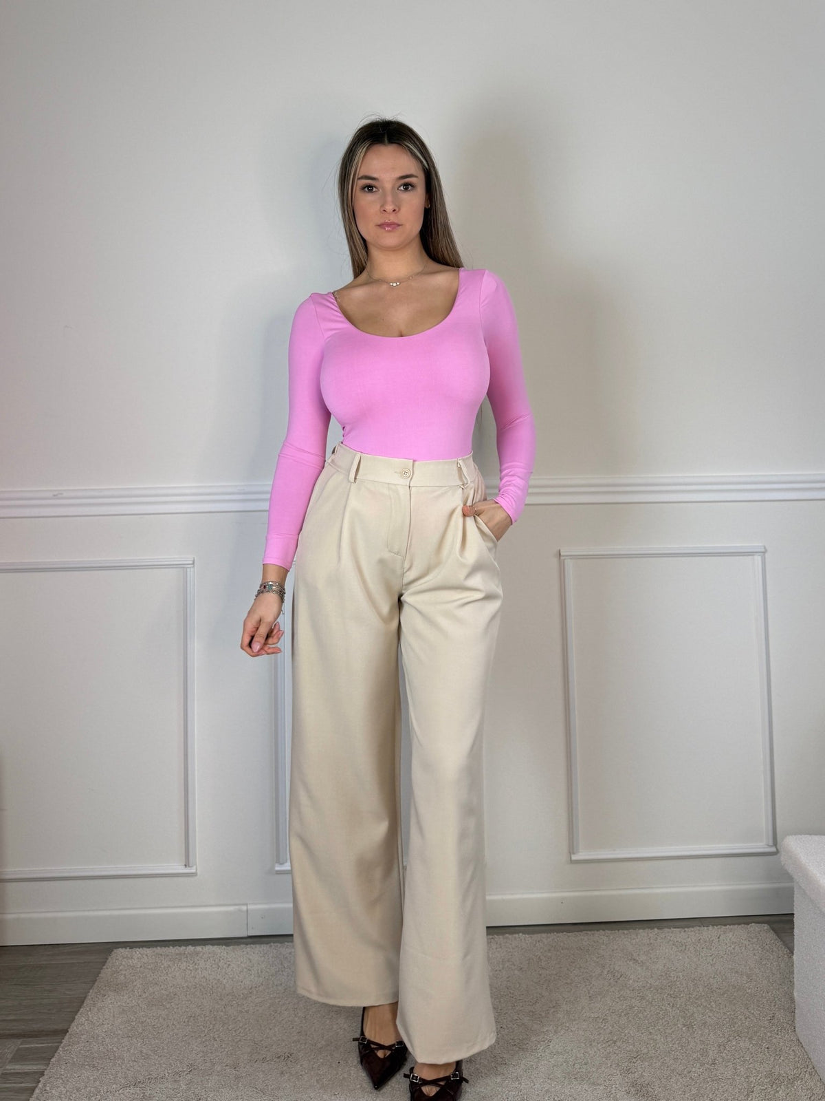 Body satin a maniche lunghe LUMIA - Follie by Alice