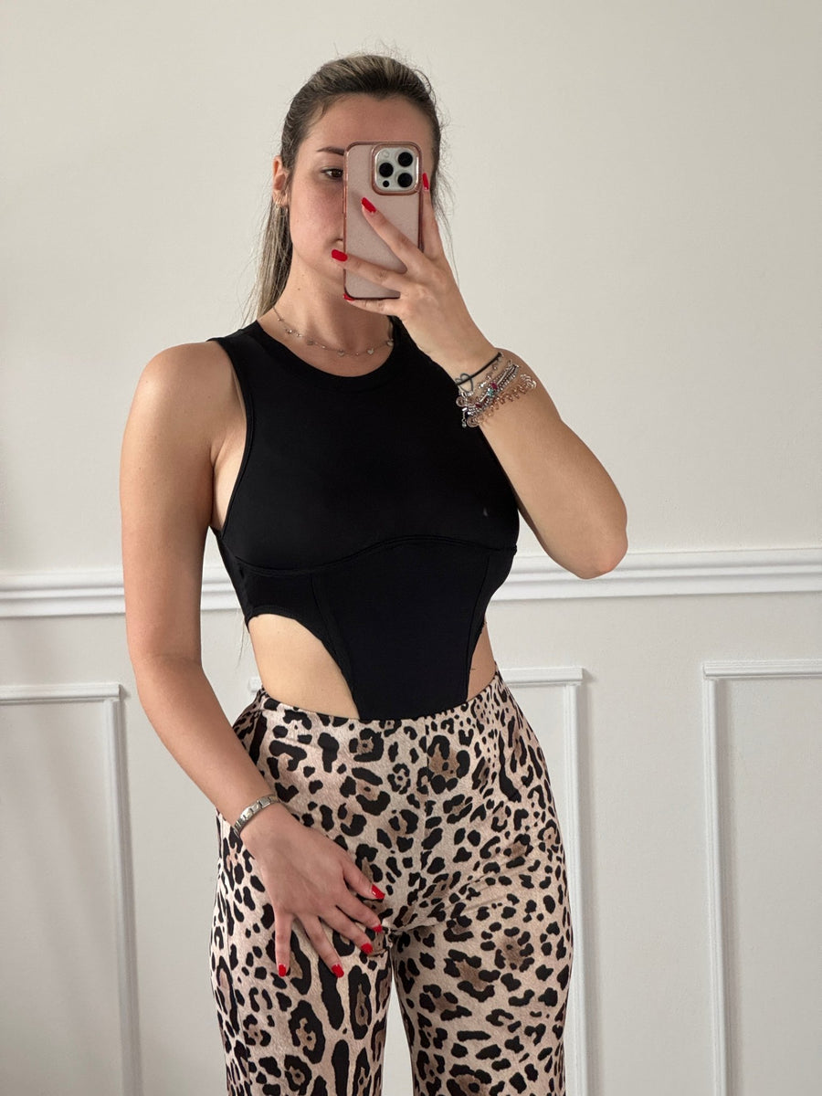 Body satin smanicato