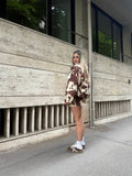 Bomber Cow Print oversize