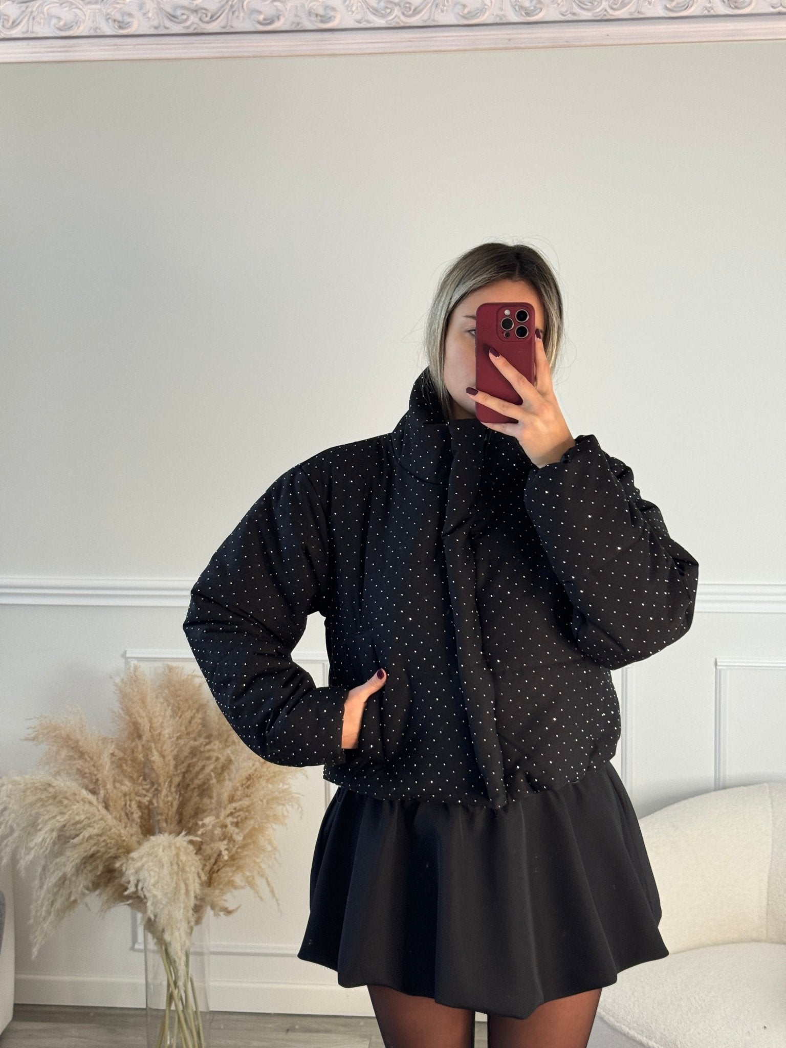 Bomber piumino con strass PONY Immagine secondaria del prodotto