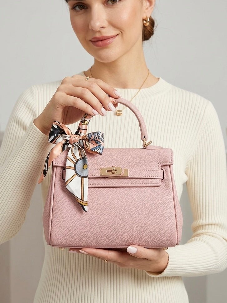 Borsa a mano con fermaglio a lucchetto e foulard - Follie by Alice