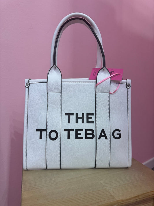 Borsa a mano con tracolla e stampa "The Tote Bag"