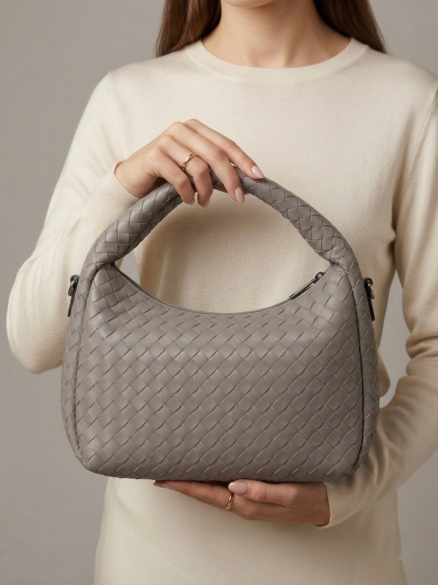 Borsa a mano effetto intrecciato