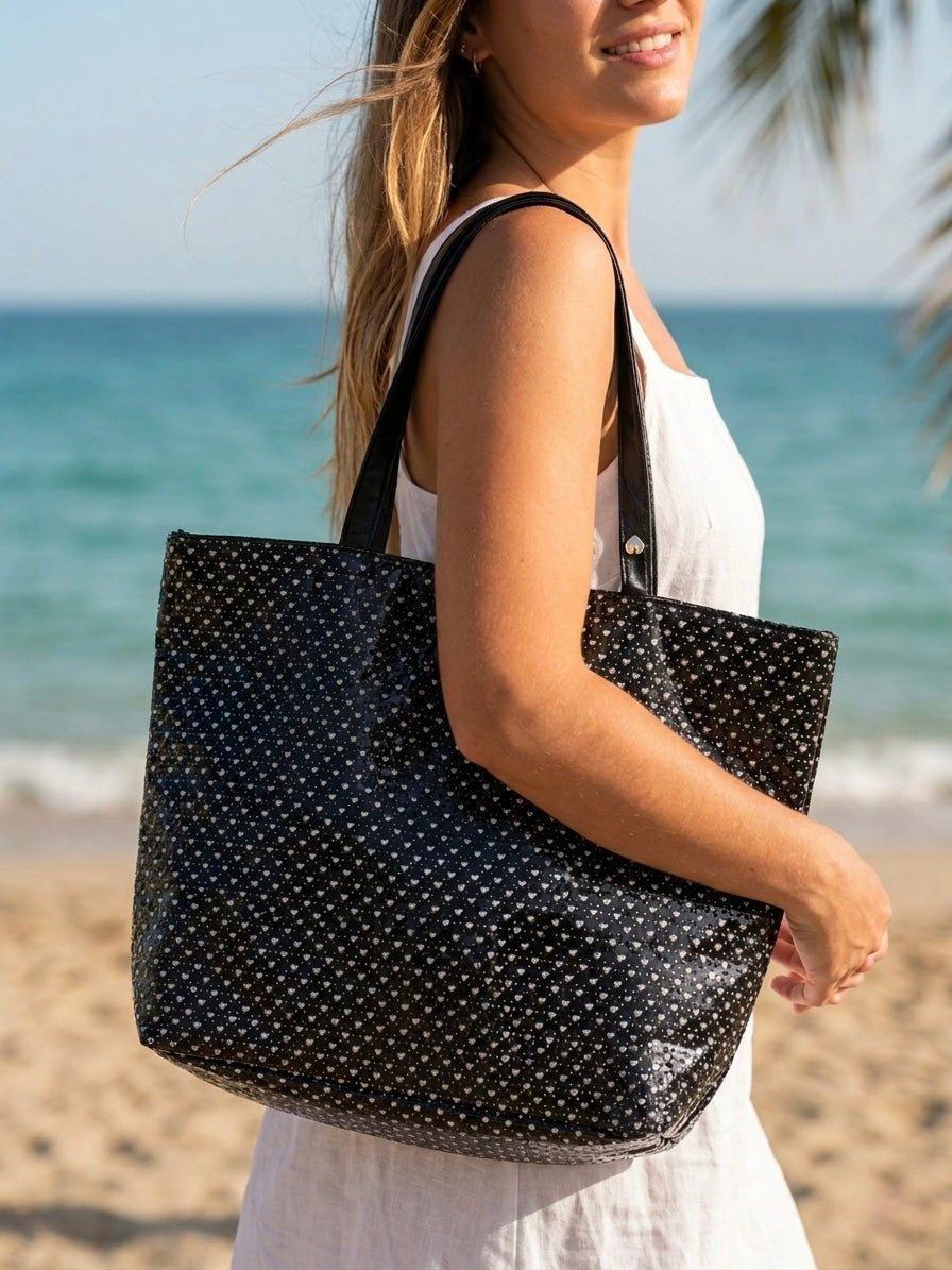 Borsa mare con cuoricini glitterati - Follie by Alice Immagine principale del prodotto