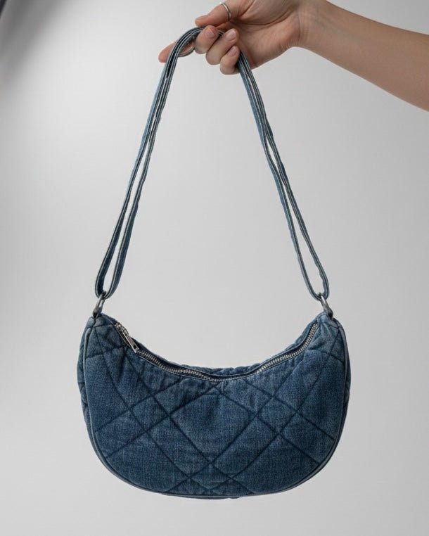 Borsa trapuntata a tracolla effetto jeans - Follie by Alice