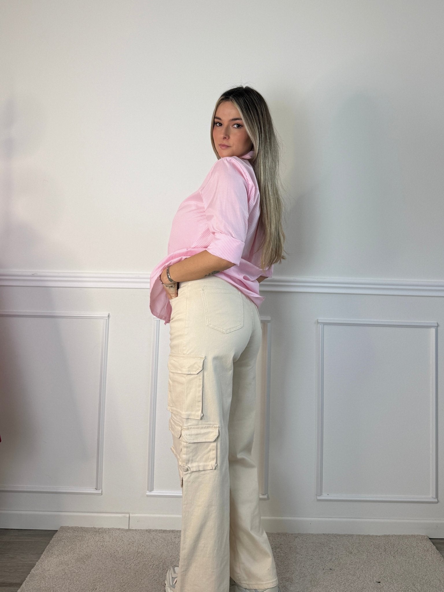 Camicia a righe con cuore ricamato - Follie by Alice